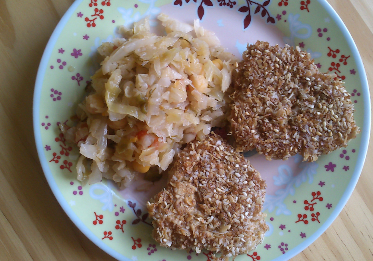 Kotlety sojowe w panierce sezamowo-otrębowej foto