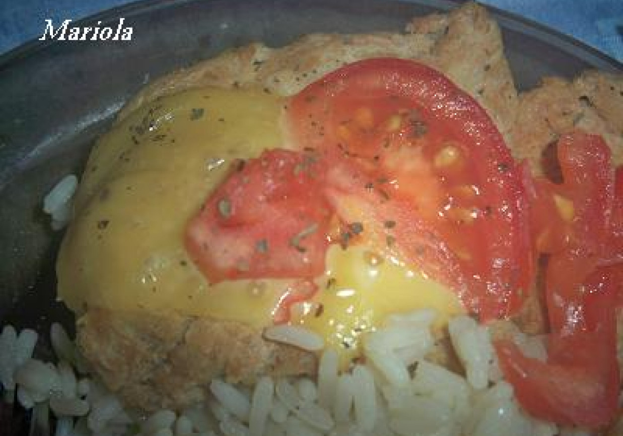 Kotlety sojowe zapiekane z serem i pomidorem foto
