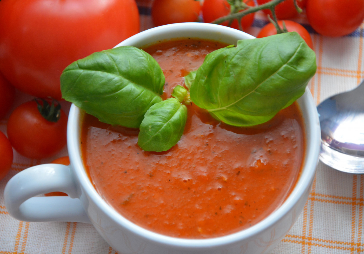 Krem pomidorowy z bazylią foto