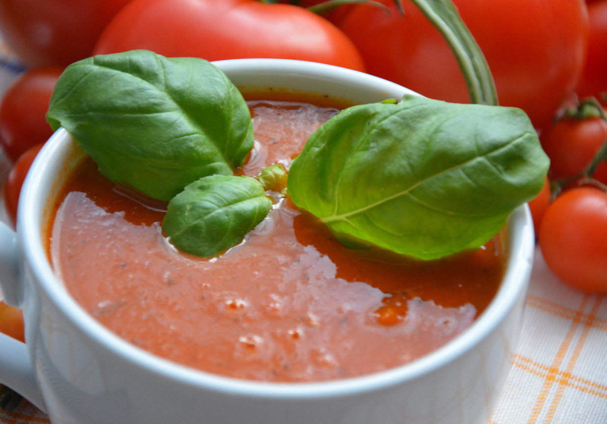 Krem pomidorowy z bazylią foto