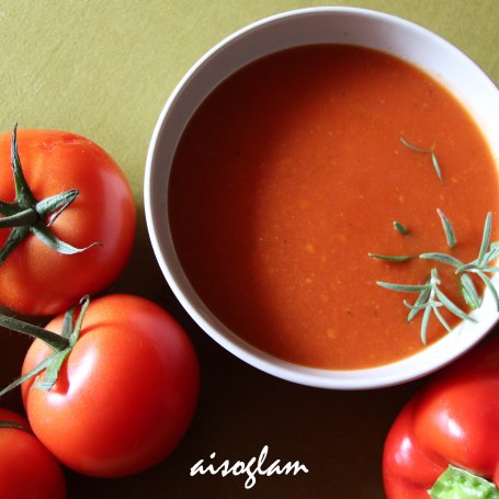 Krok 6 - Krem pomidorowy  z pieczoną papryką foto