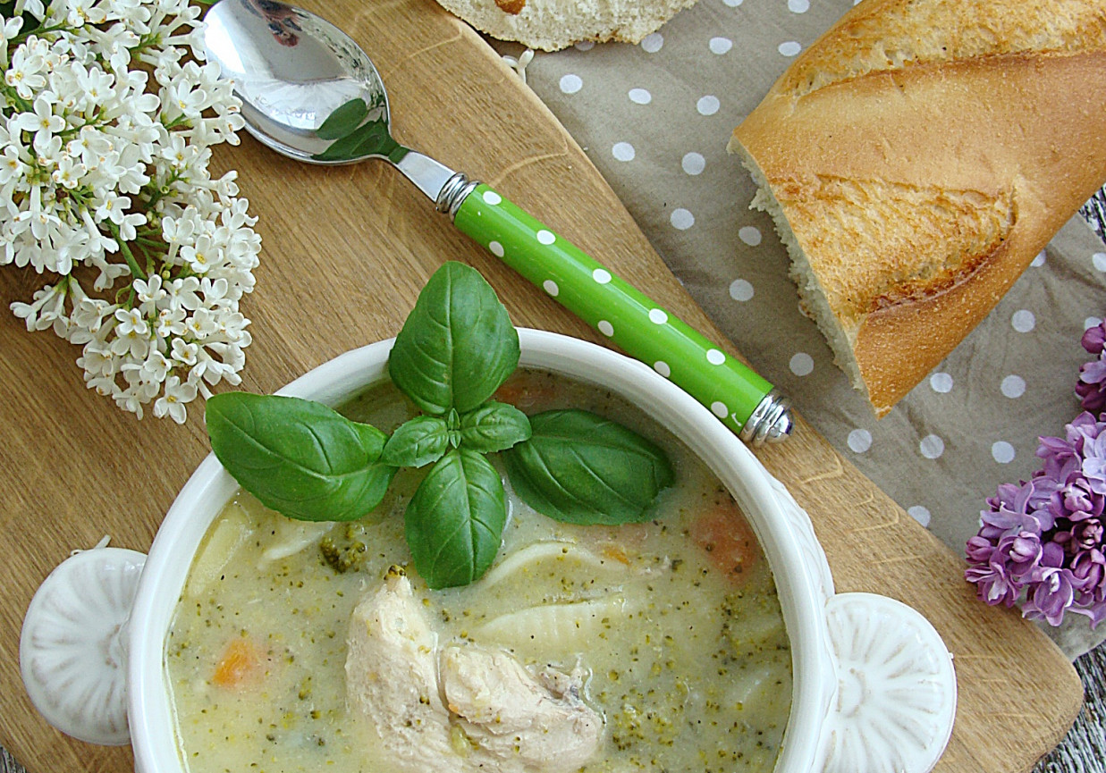 Kremowa zupa brokułowa foto