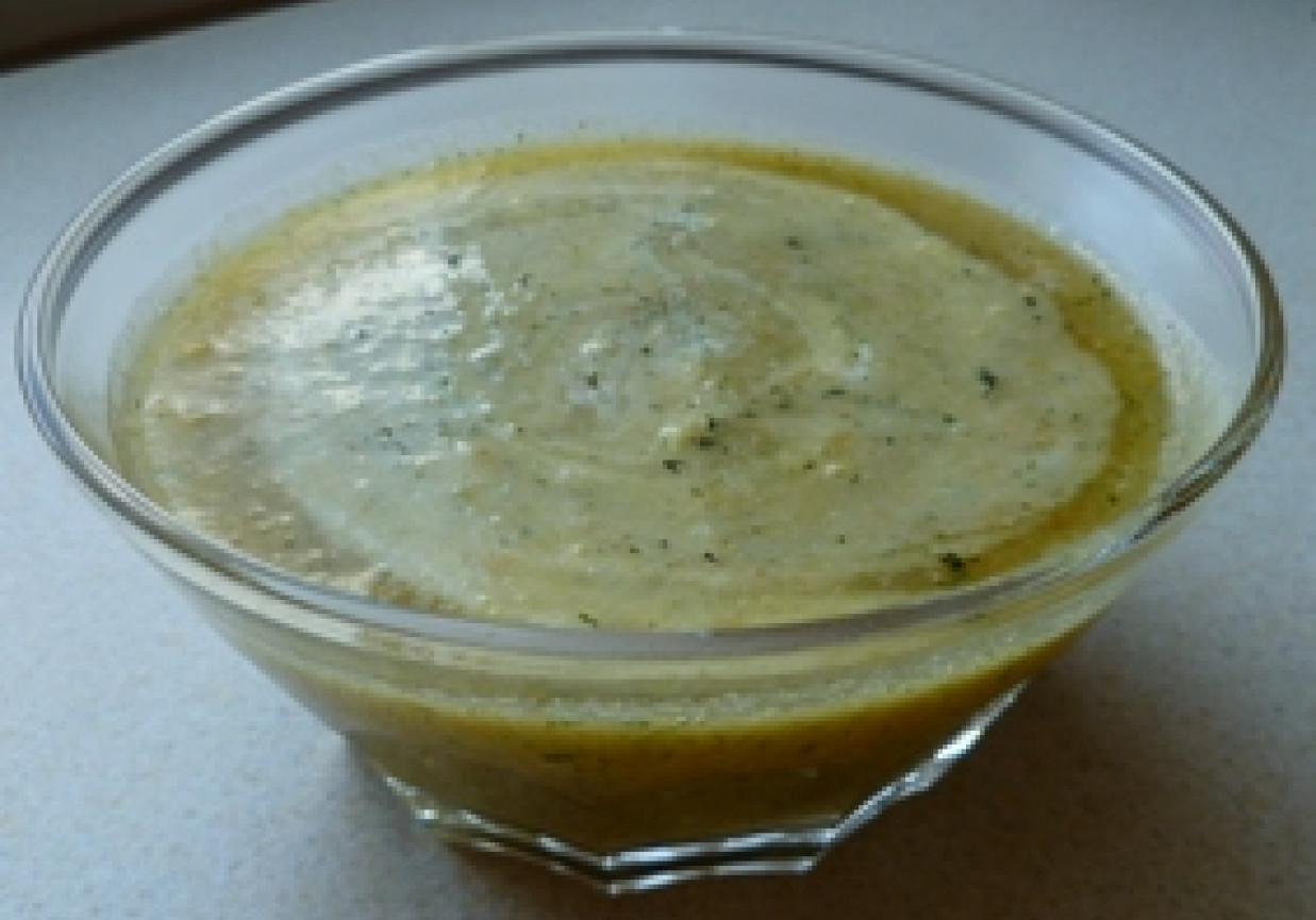 Kremowa zupa kalafiorowa z koperkiem foto
