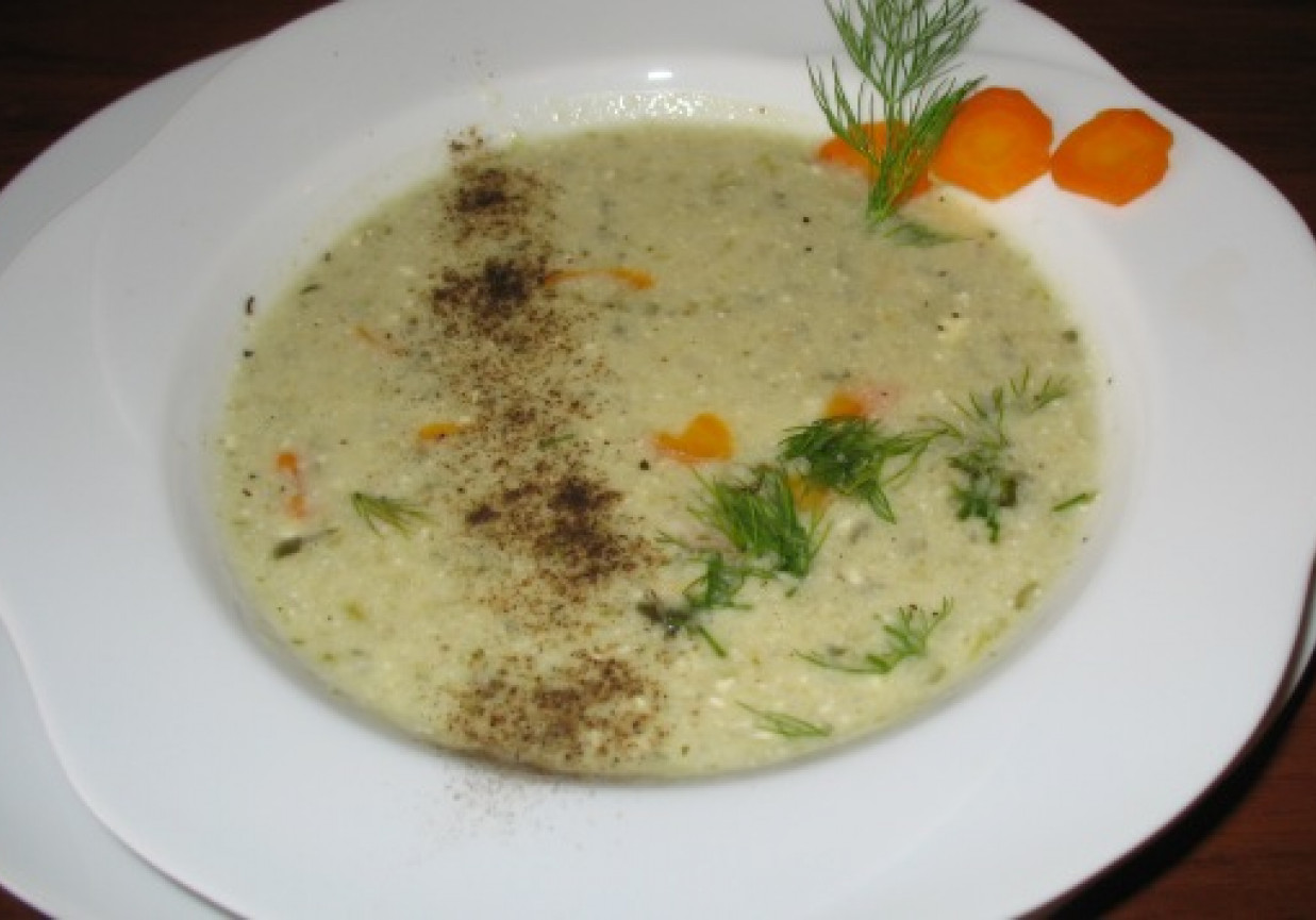 Kremowa zupa z ogórków foto