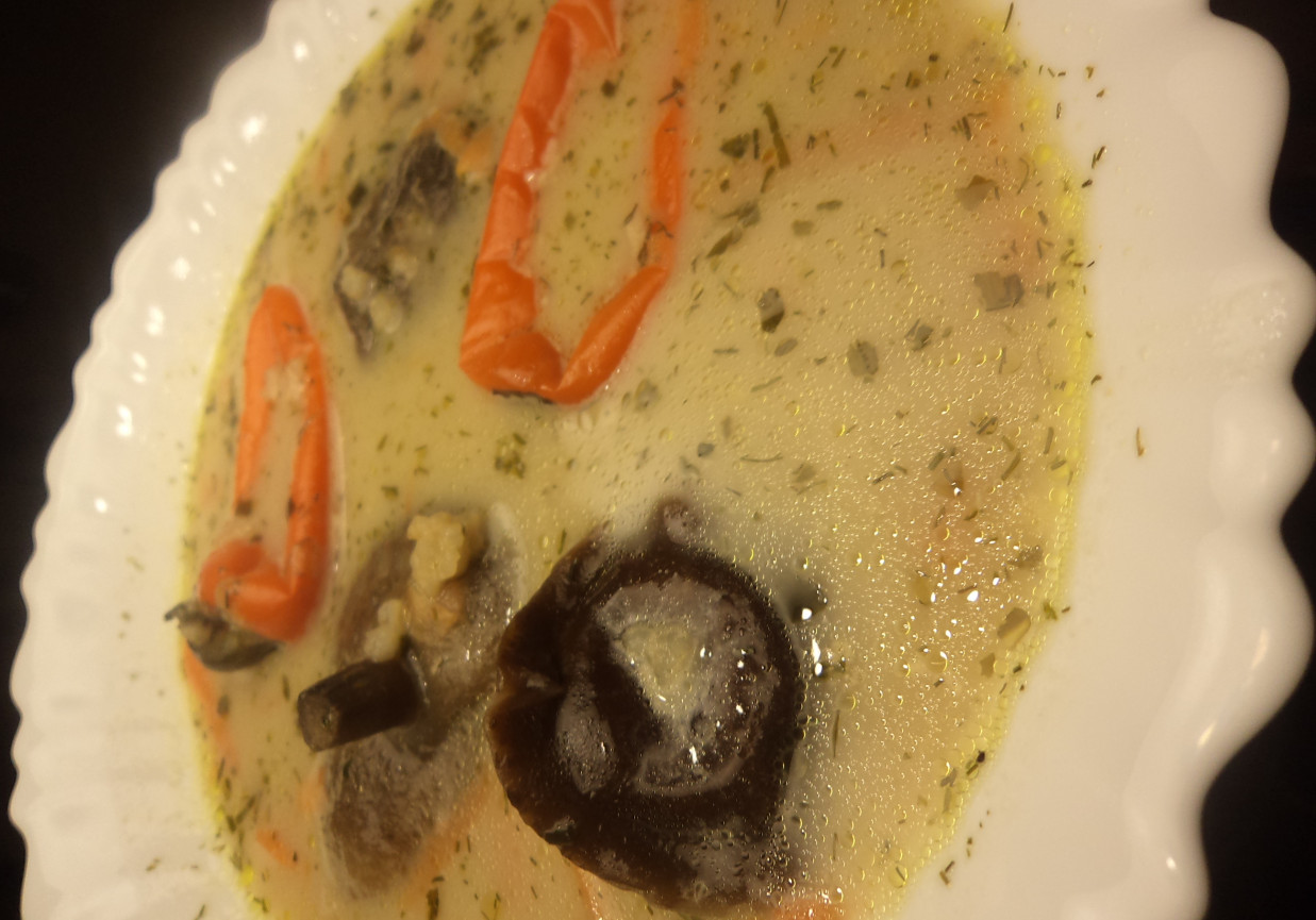 Kremowa zupa z podgrzybkami - z nutą czosnku niedzwiedziego :) foto