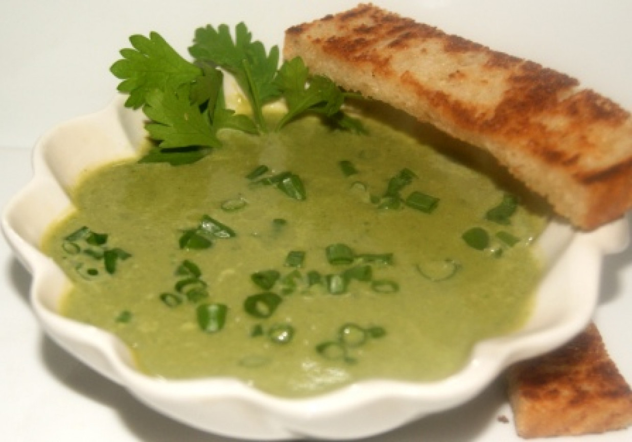 Kremowa zupa z zielonej sałaty foto