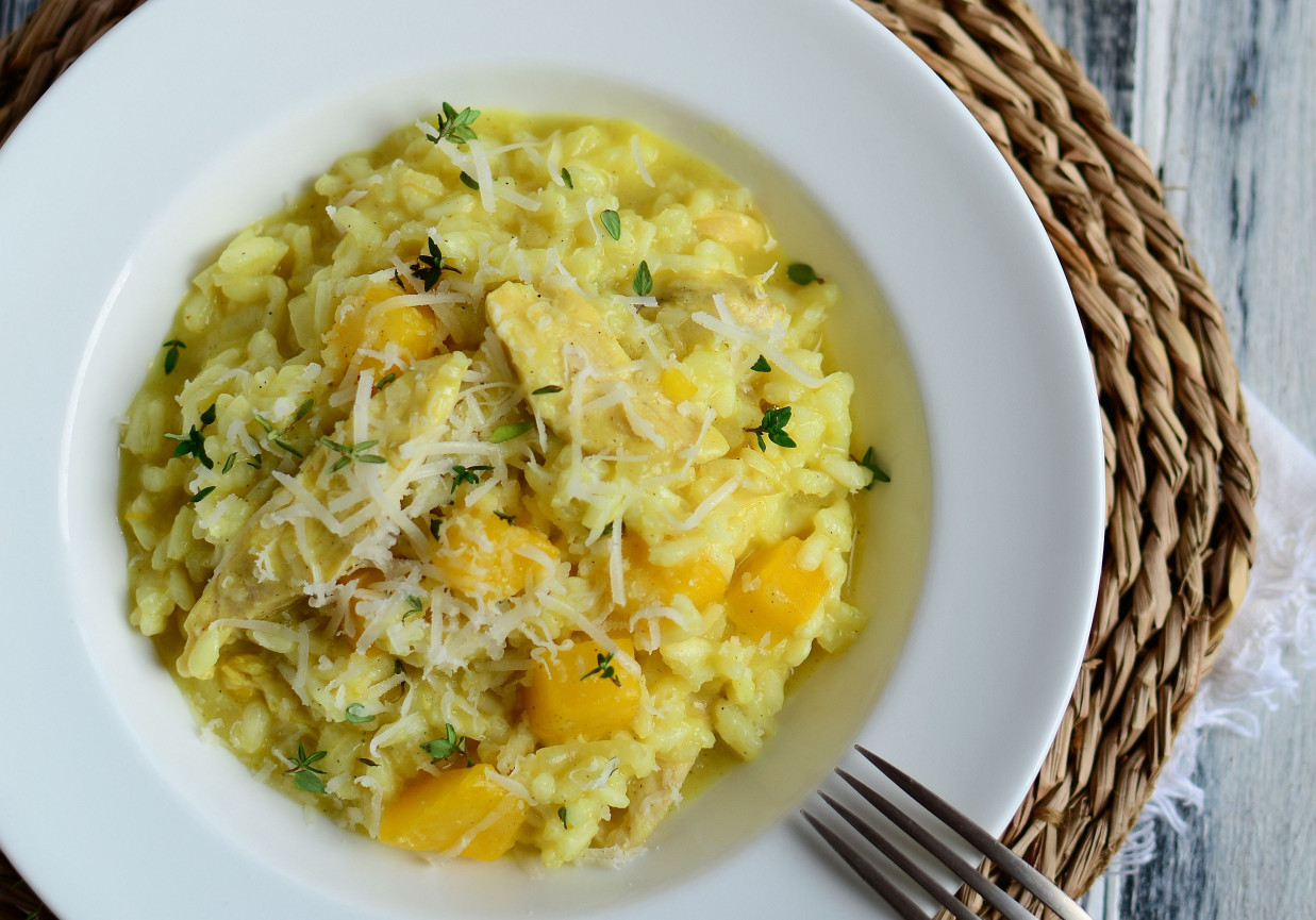 Kremowe risotto z dynią i kurczakiem DoradcaSmaku.pl
