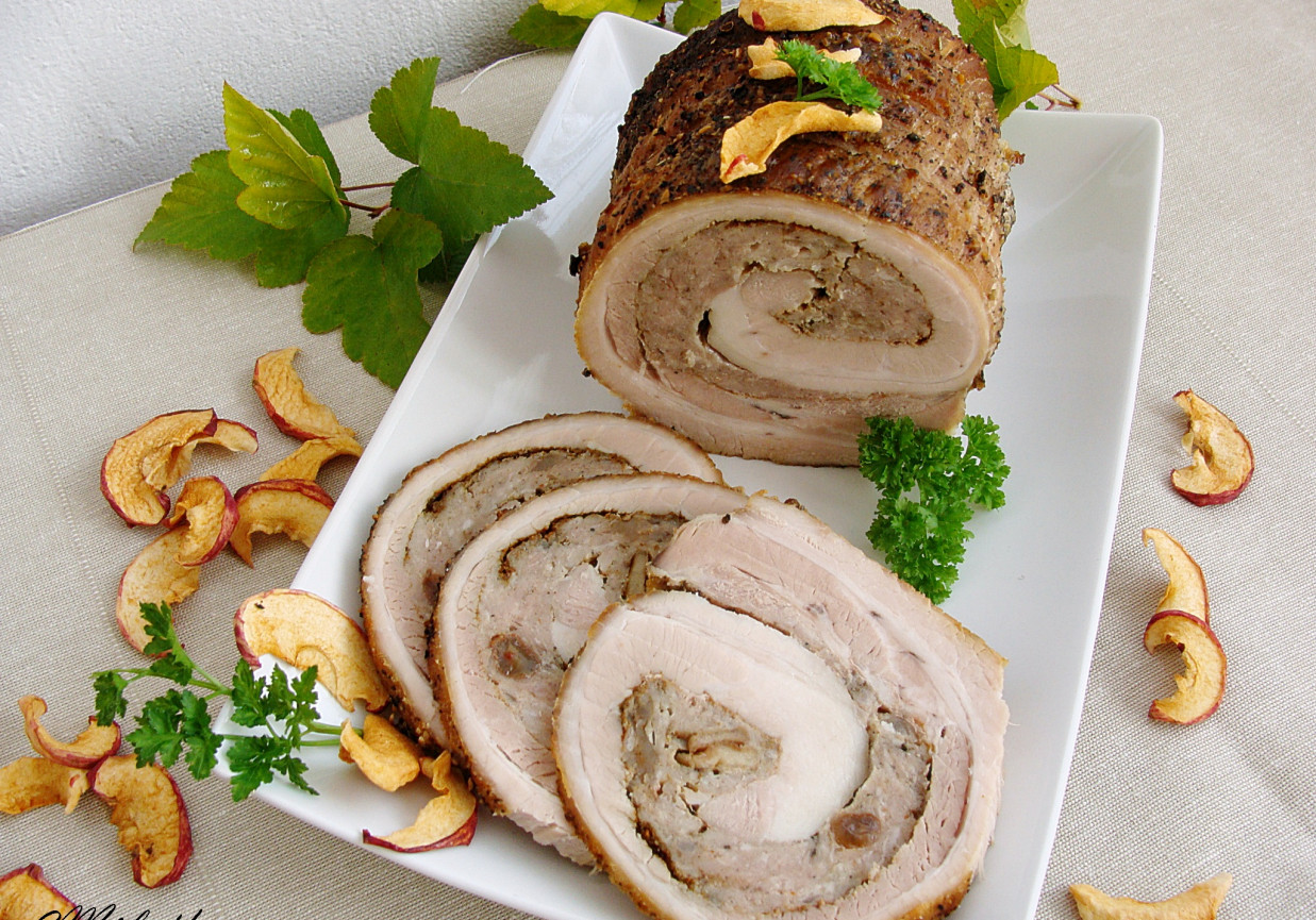 Kresowy boczek z suszonym jabłkiem foto