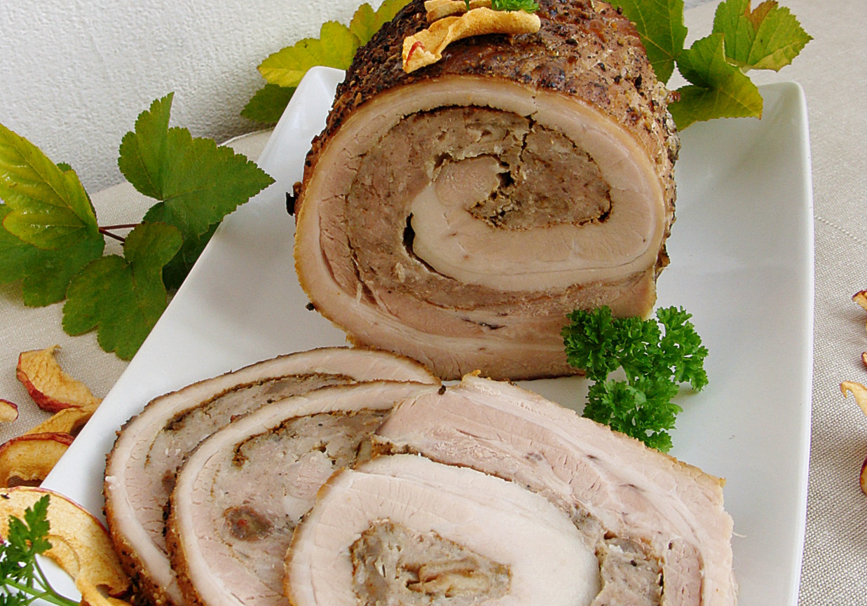 Kresowy boczek z suszonym jabłkiem foto