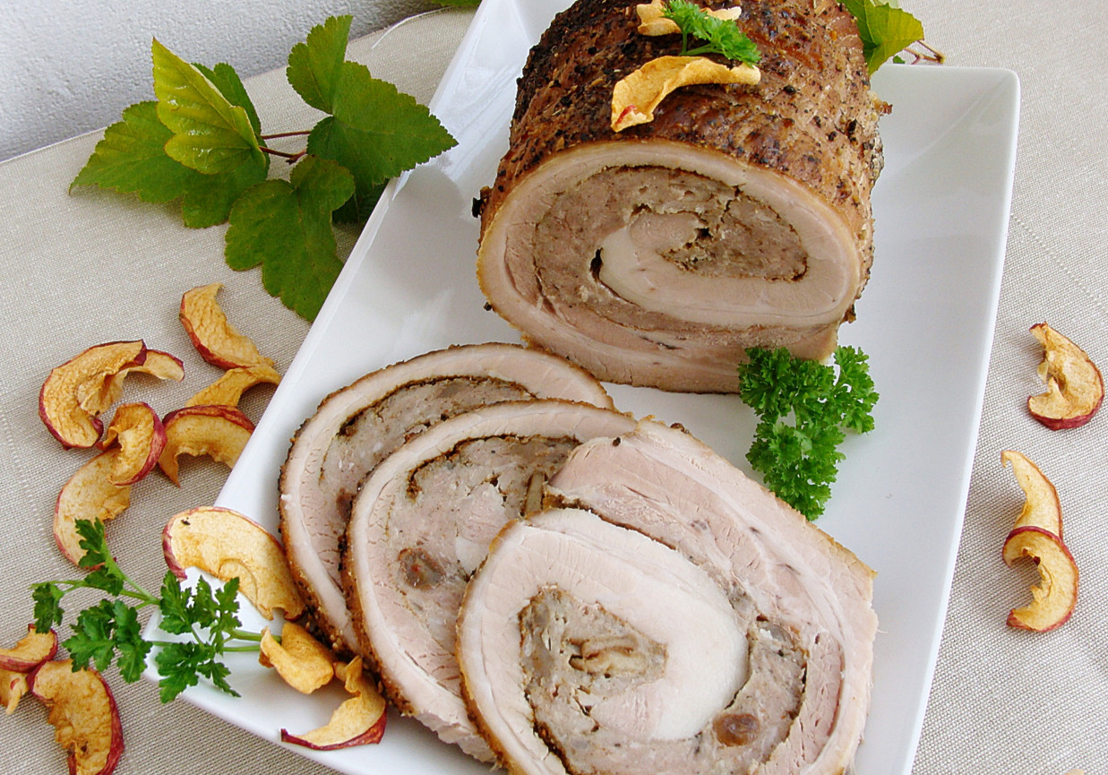 Kresowy boczek z suszonym jabłkiem foto