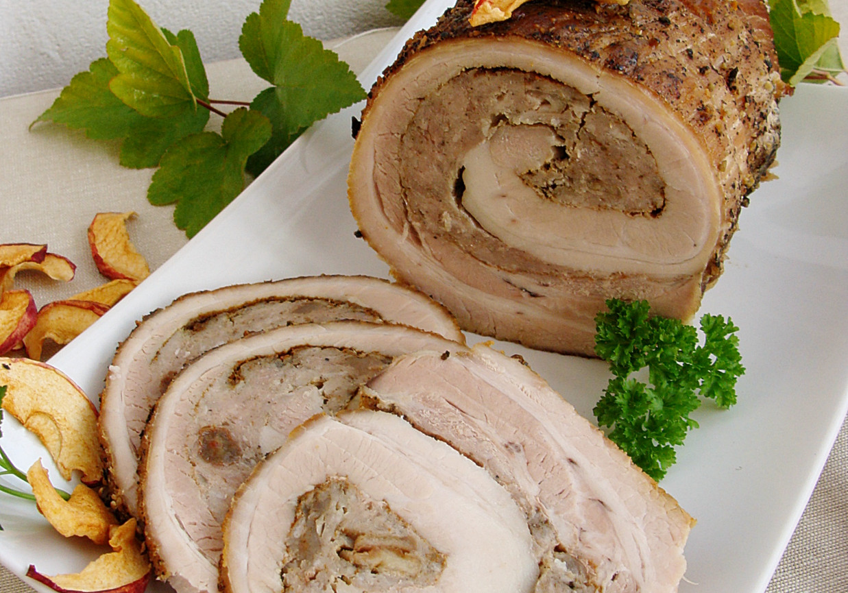 Kresowy boczek z suszonym jabłkiem foto