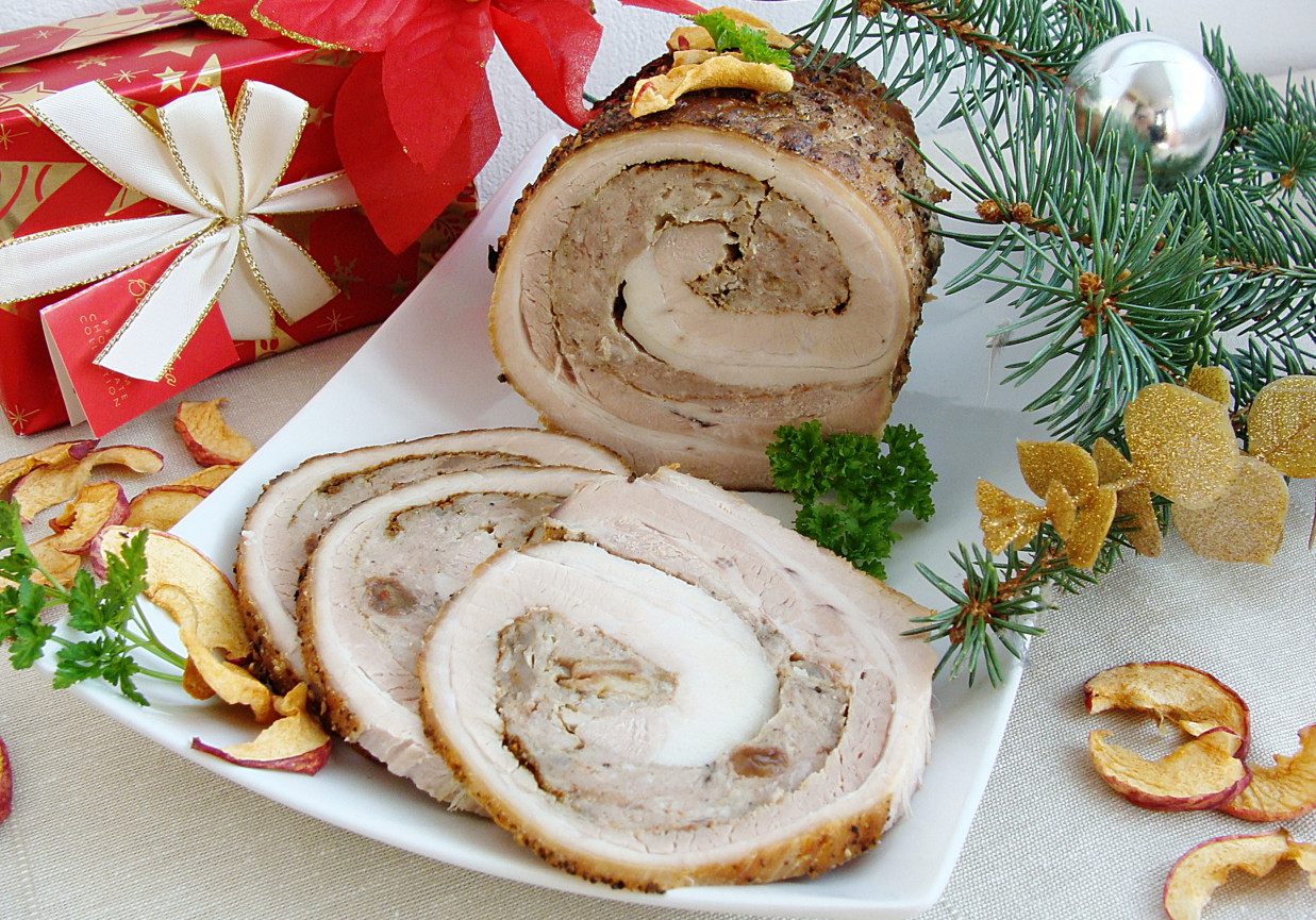 Kresowy boczek z suszonym jabłkiem foto