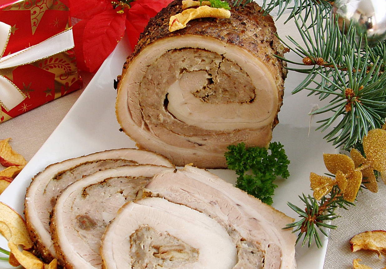 Kresowy boczek z suszonym jabłkiem foto