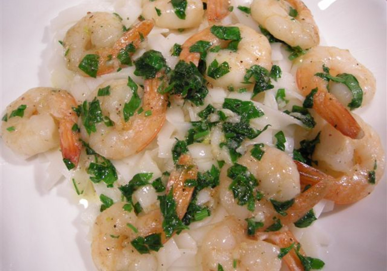 Krewetki na maśle foto