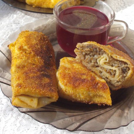 Krok 7 - krokiety  z kaszą i kapustą z pieczarkami... foto