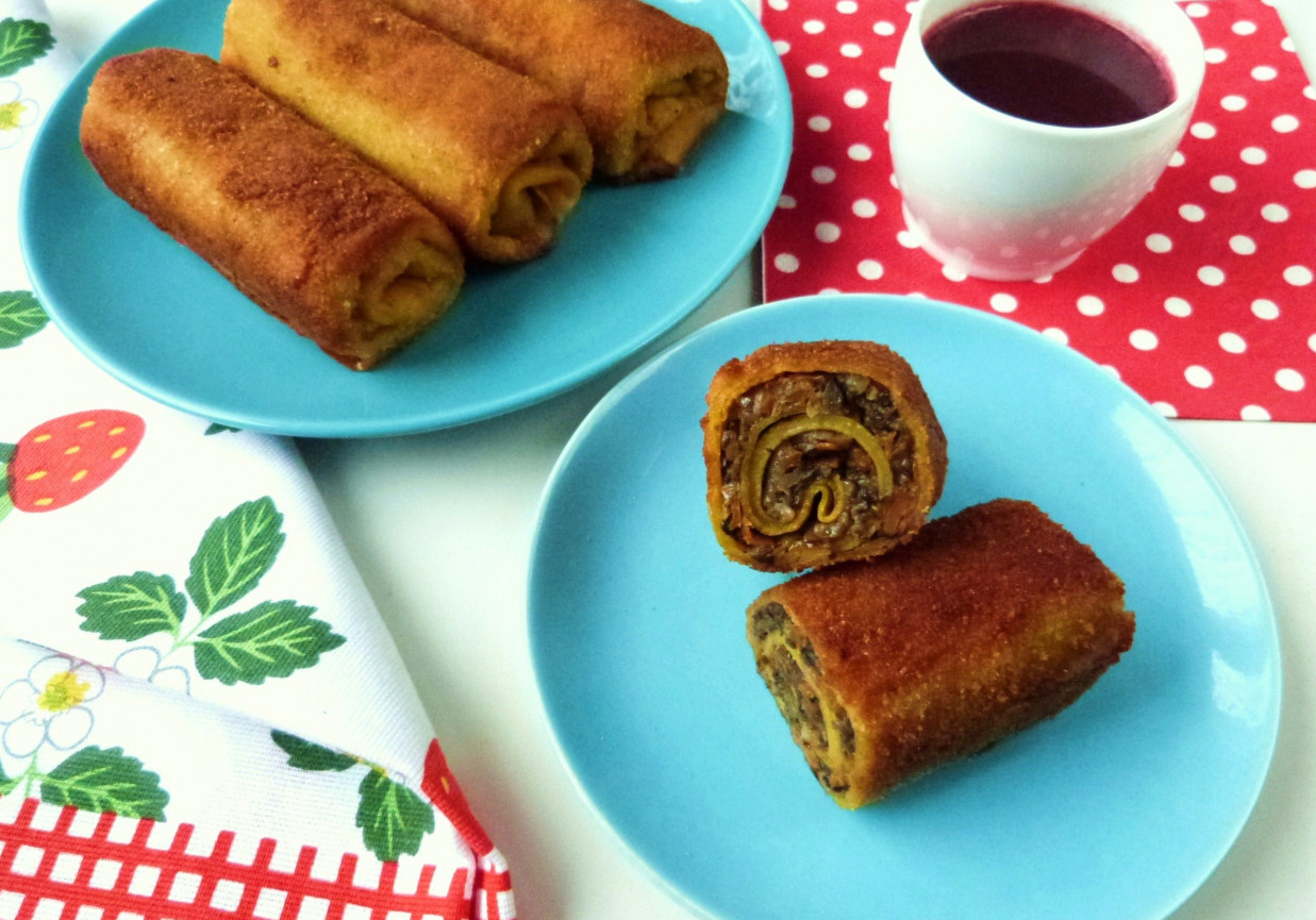 Krokiety z pieczarkami i warzywami foto