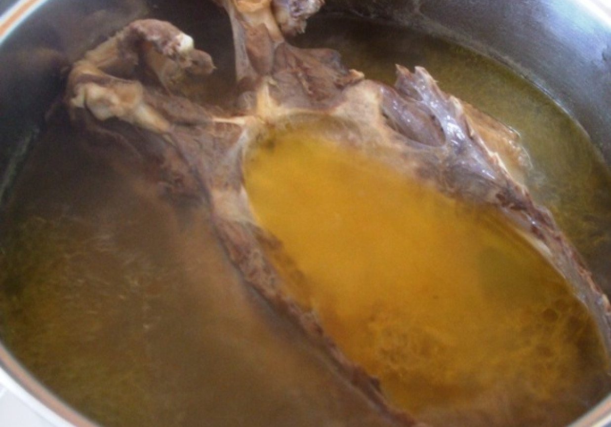 Krupnik na piersiach z kaczki foto