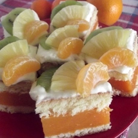 Krok 3 - Kubusiowe ciasto z owocami foto