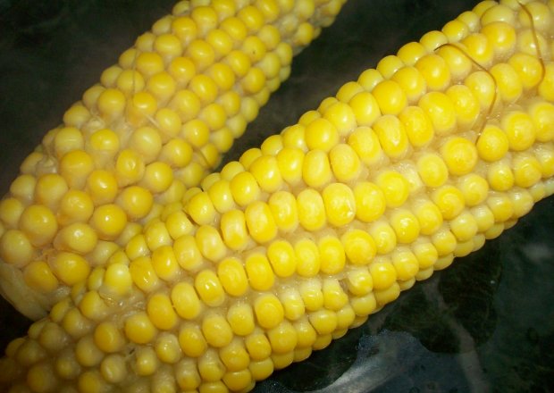 Fotografia przedstawiająca kukurydza gotowana z masełkiem