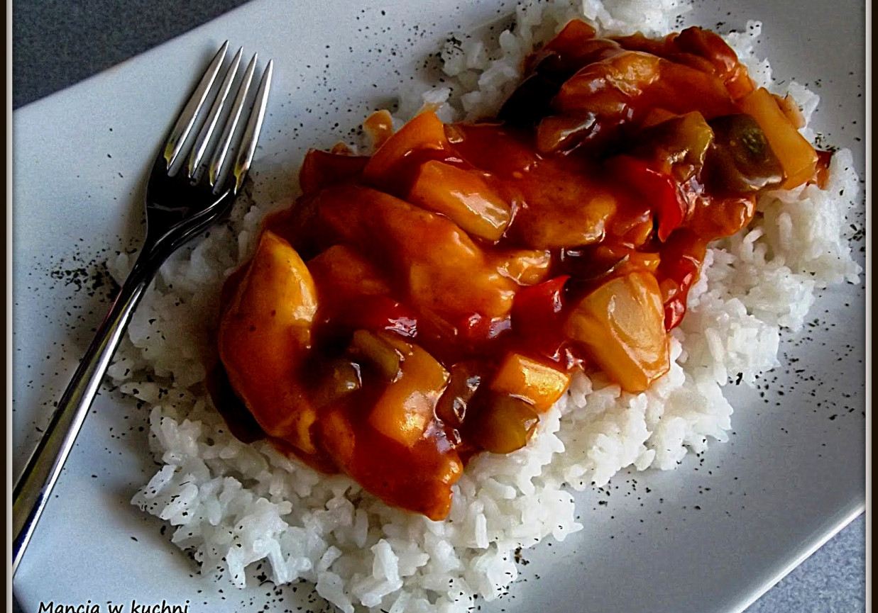 Kurczak curry w sosie słodko - kwaśnym foto