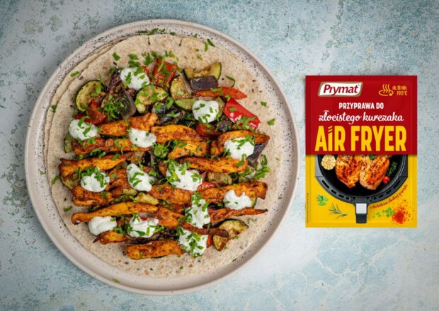 Fotografia przedstawiająca Kurczak gyros z air fryera