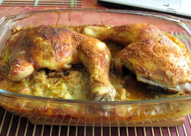 Fotografia przedstawiająca Kurczak na placku czyli kuře na bramboráku