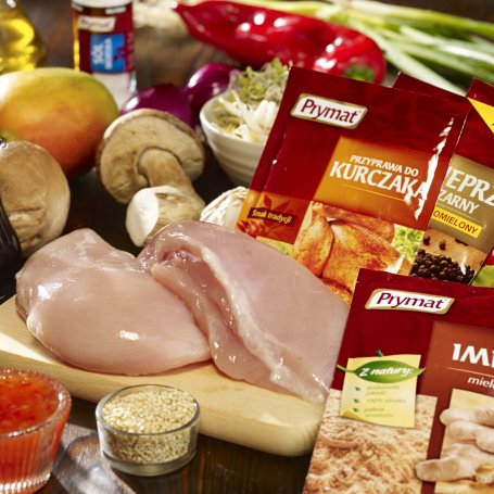 Krok 1 - Kurczak smażony z borowikami i mango foto