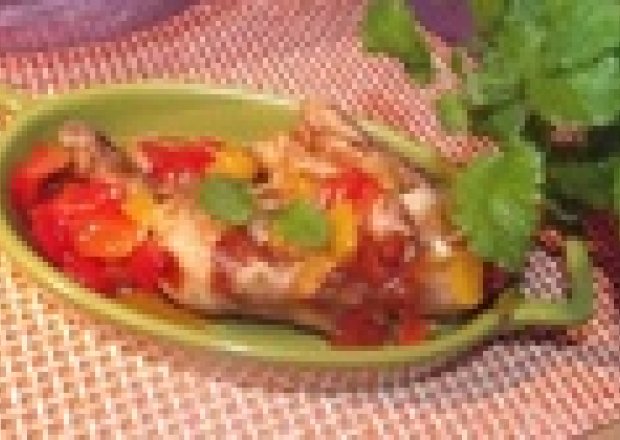 Kurczak w sosie keczupowo miodowym z warzywami foto