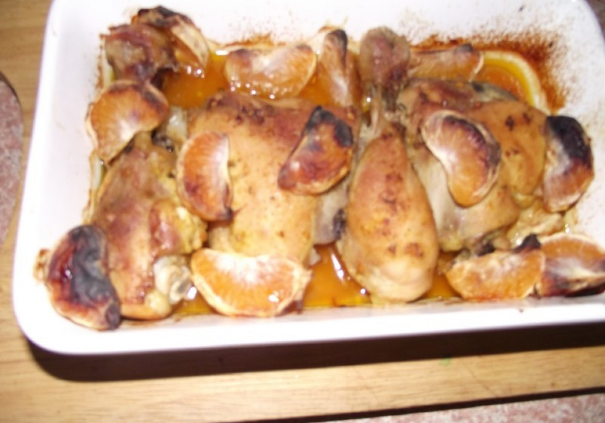 Kurczak w sosie słodko-kwaśnym z mandarynkami foto