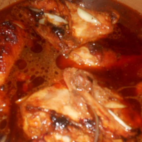 Krok 6 - Kurczak z boczkiem, cebulą i sosem teriyaki foto