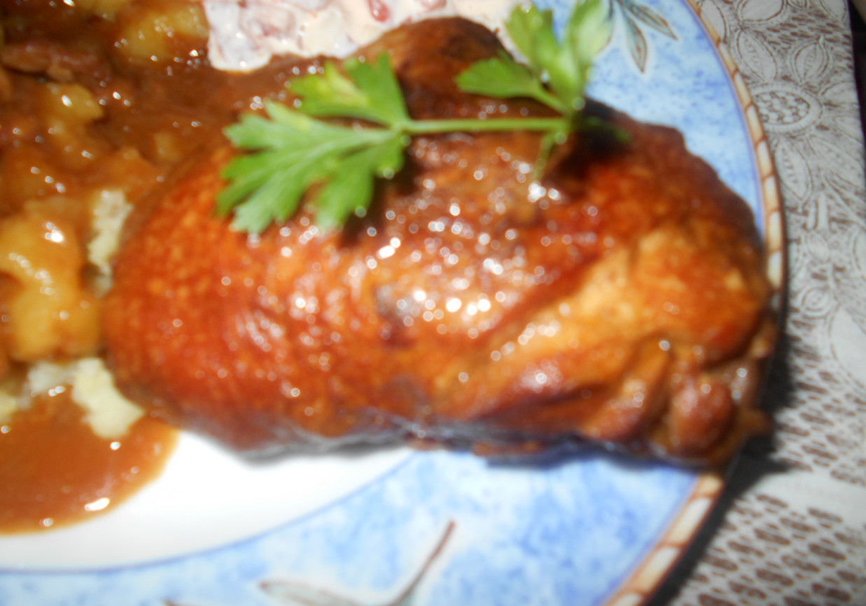 Kurczak z boczkiem, cebulą i sosem teriyaki DoradcaSmaku.pl