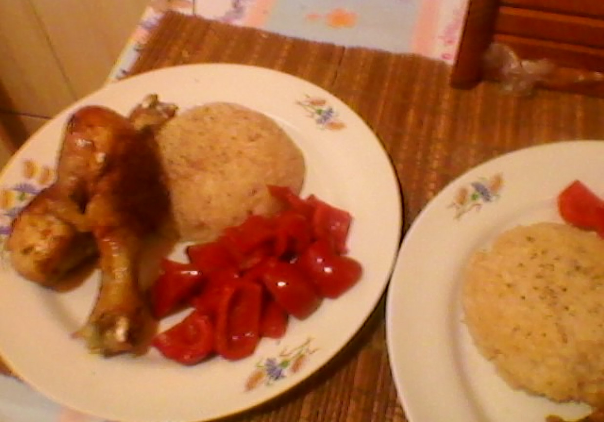 Kurczak z paprykowym ryżem foto