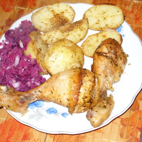 Krok 3 - kurczak z pieczonymi ziemniakami foto