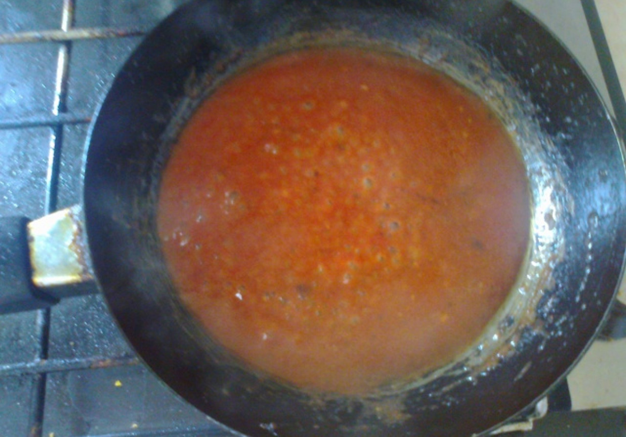 Kurczak z ryżem i sosem pomidorowym foto