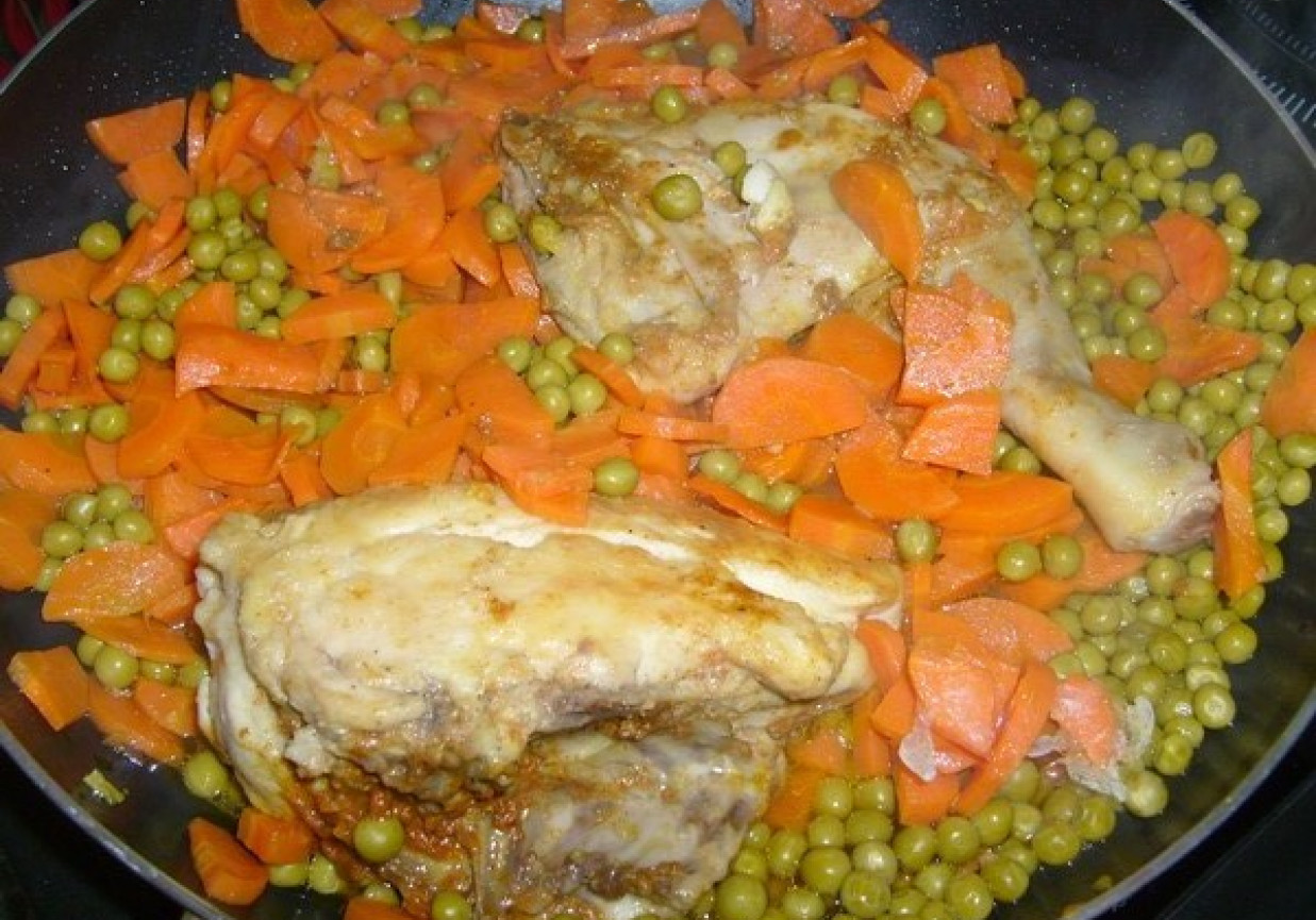 Kurczak z warzywami na ostro foto