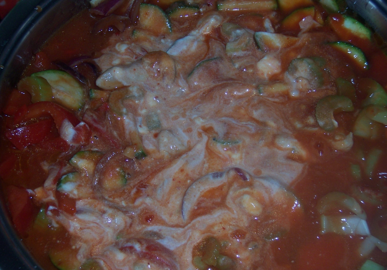 Kurczak z warzywami w pomidorowym curry foto
