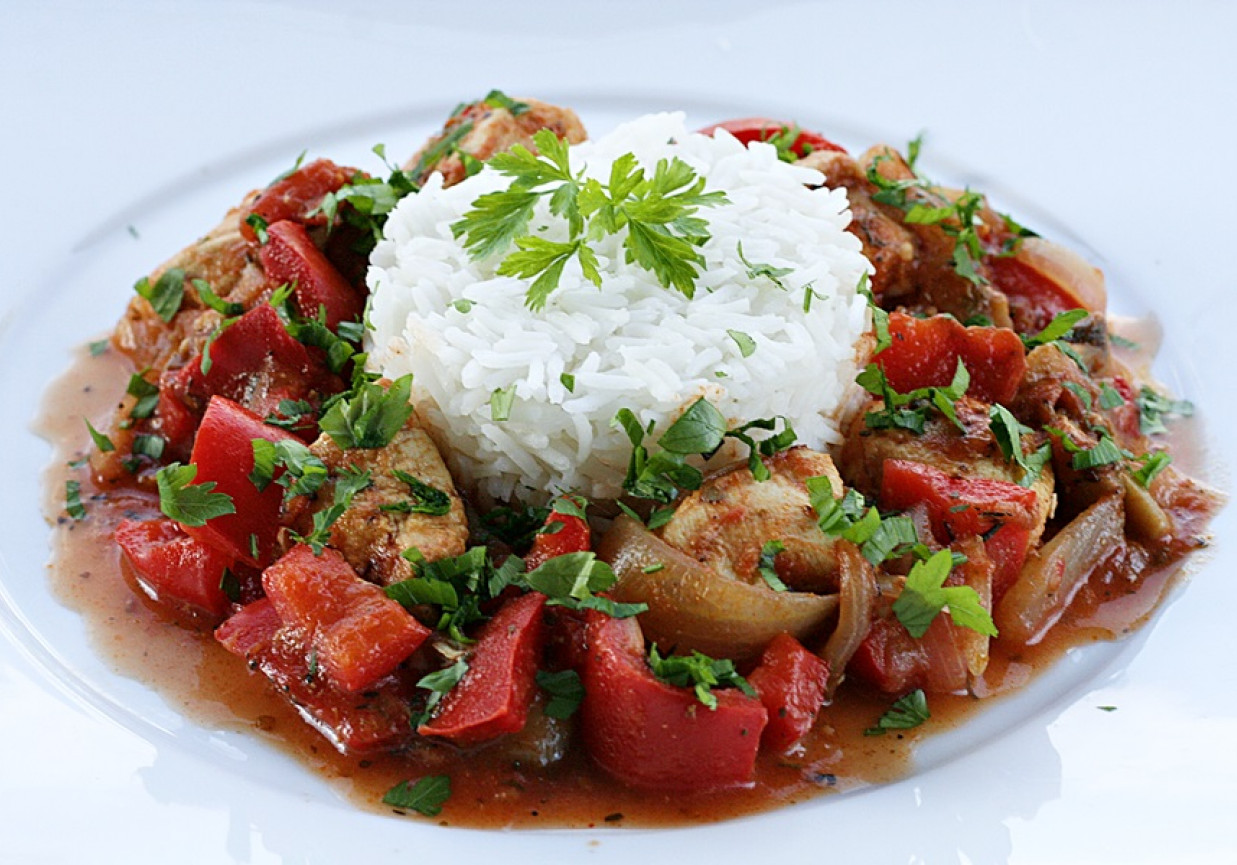 Kurczak z warzywami foto