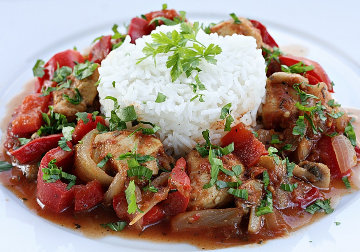 Kurczak z warzywami foto