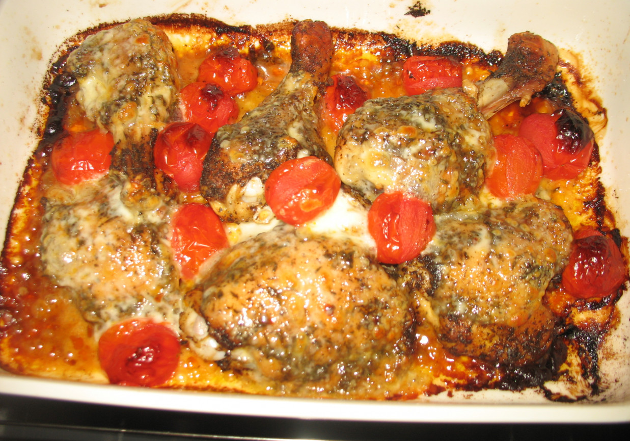 Kurczak zapiekany z pomidorkami i mozzarellą foto