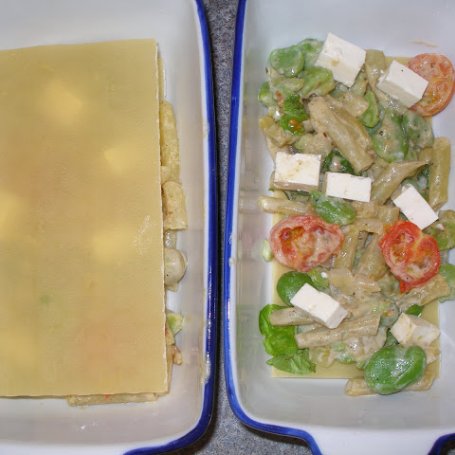 Krok 2 - Lasagne z bobem i fasolką szparagową foto