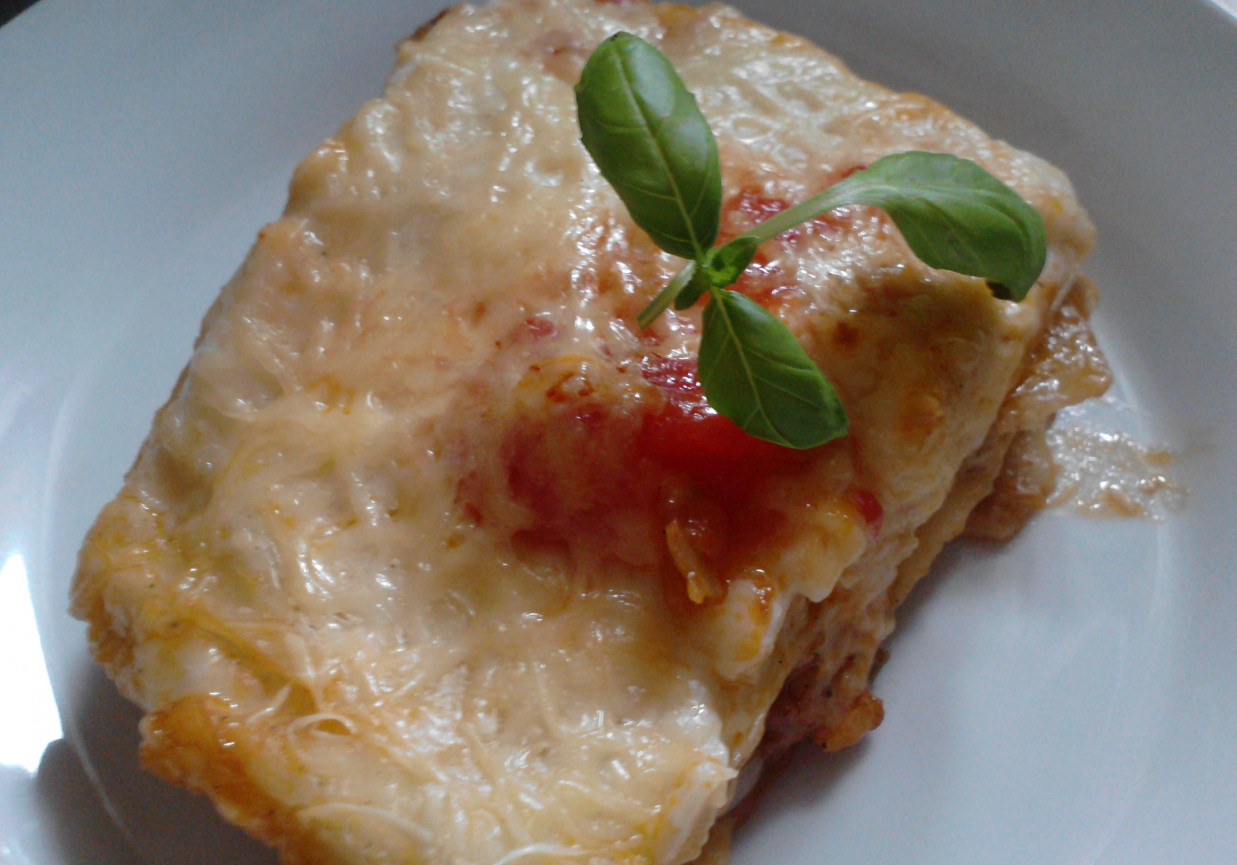 Lasagne z mięsem mielonym i sosem beszamelowym foto