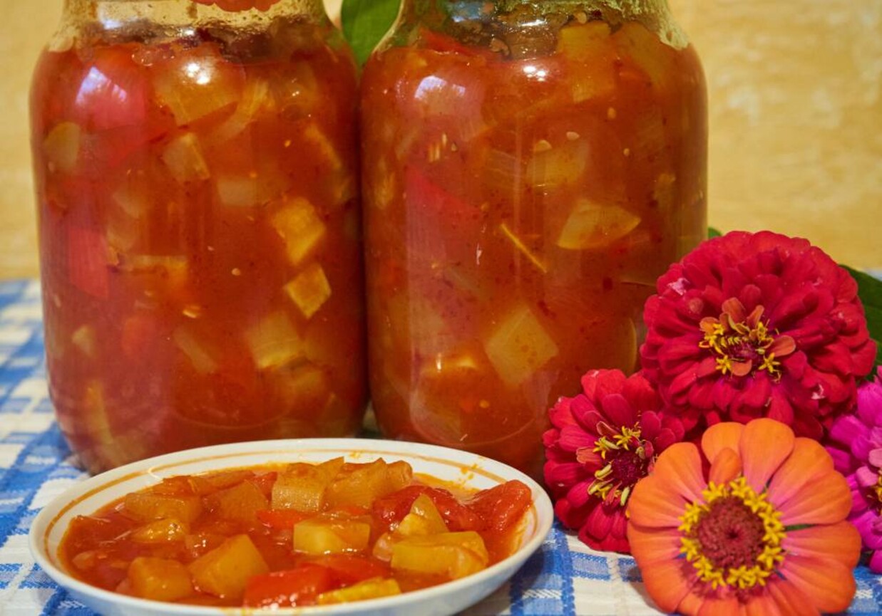 Leczo z cukinii do słoików foto