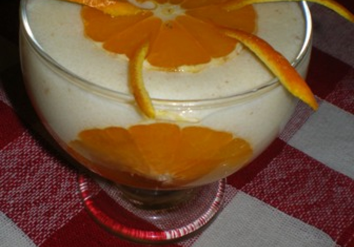 Legumina z kaszy manny i pomarańczy foto