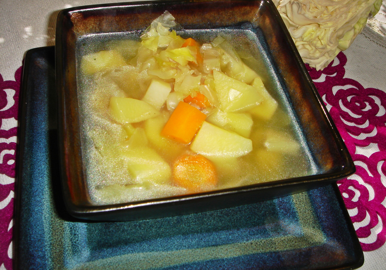 Lekka zupa z młodych warzyw foto