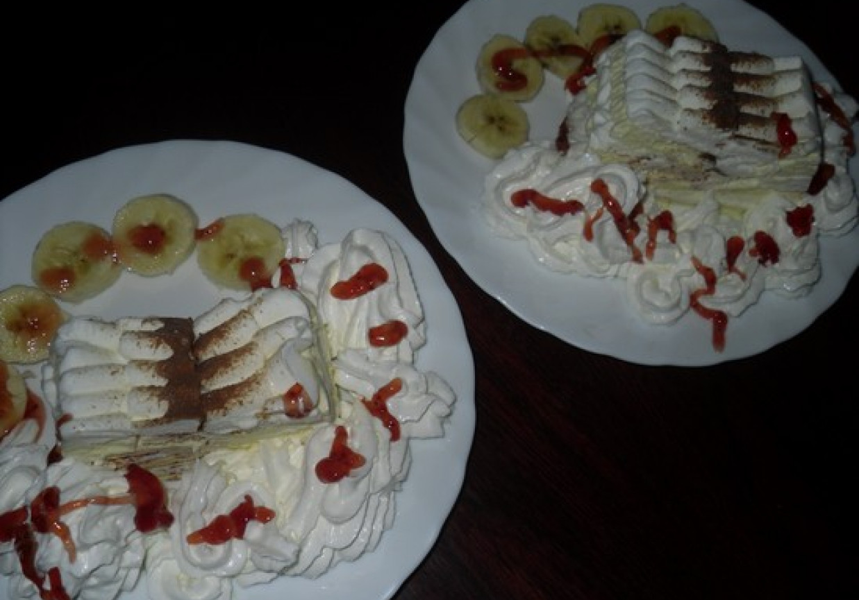 Lodowy deser z bananami foto
