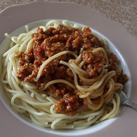 Krok 6 - Makaron spaghetti z sosem ala gyros na mięsie mielonym  foto
