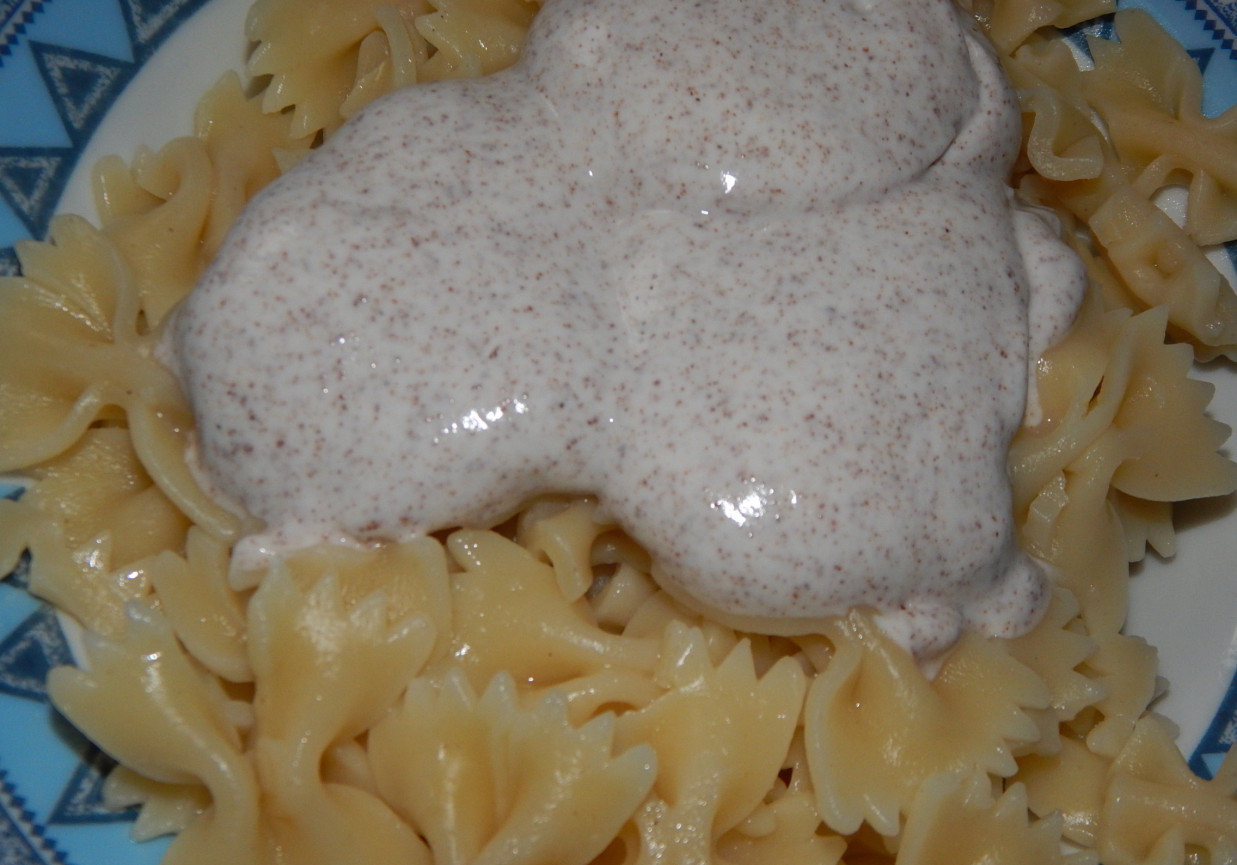 Makaron w sosem stracciatella - na słodko foto