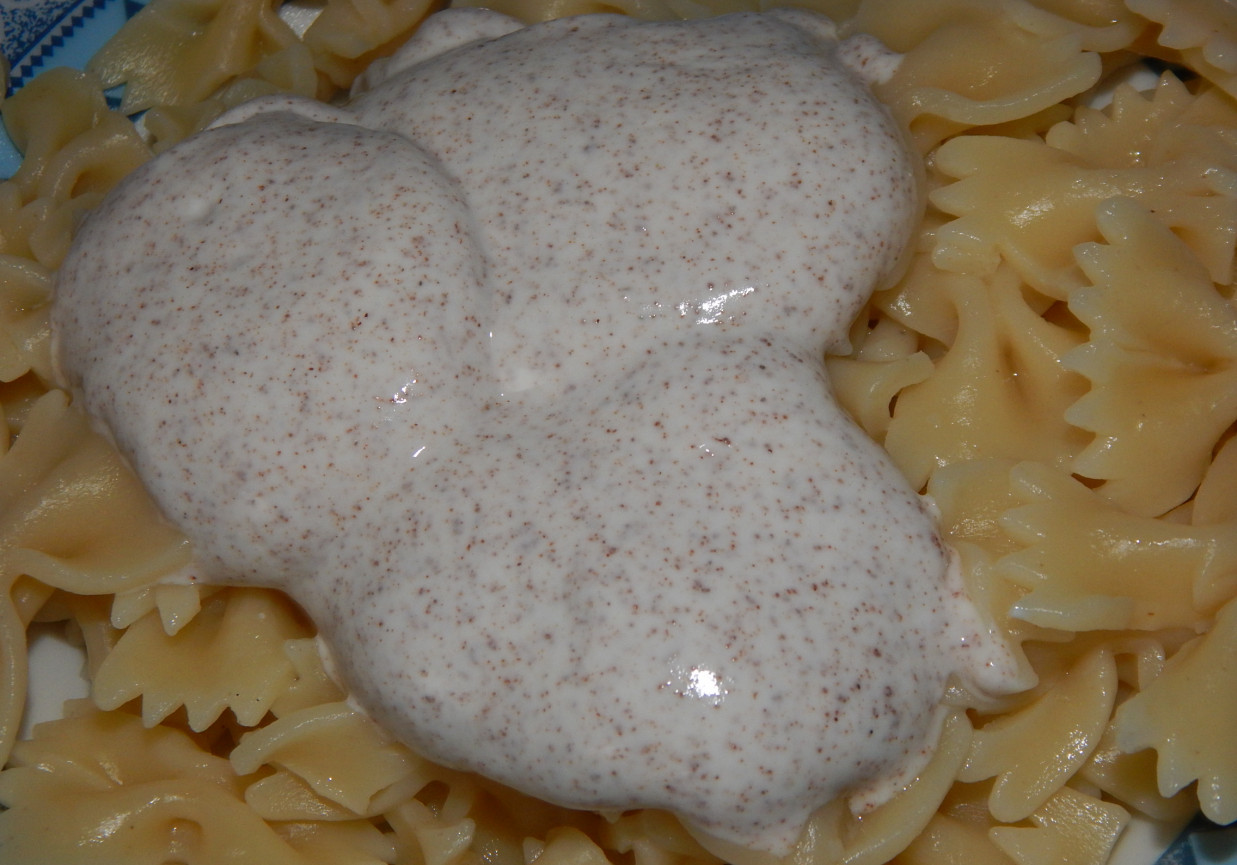 Makaron w sosem stracciatella - na słodko foto