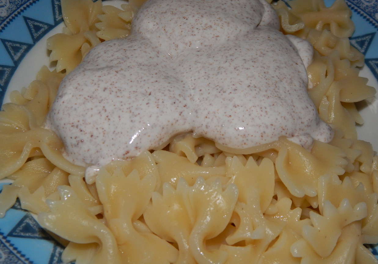 Makaron w sosem stracciatella - na słodko foto