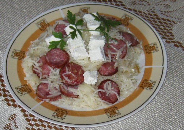 Fotografia przedstawiająca Makaron z białym serem